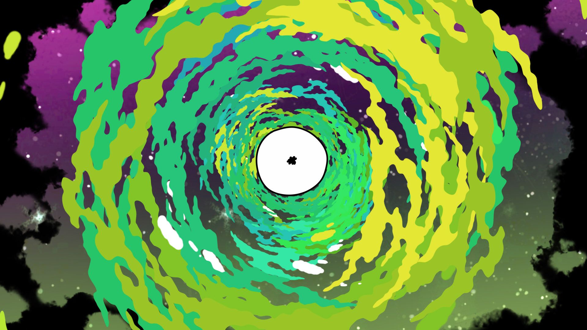 Download Rick And Morty Swirling Portal Wallpaper