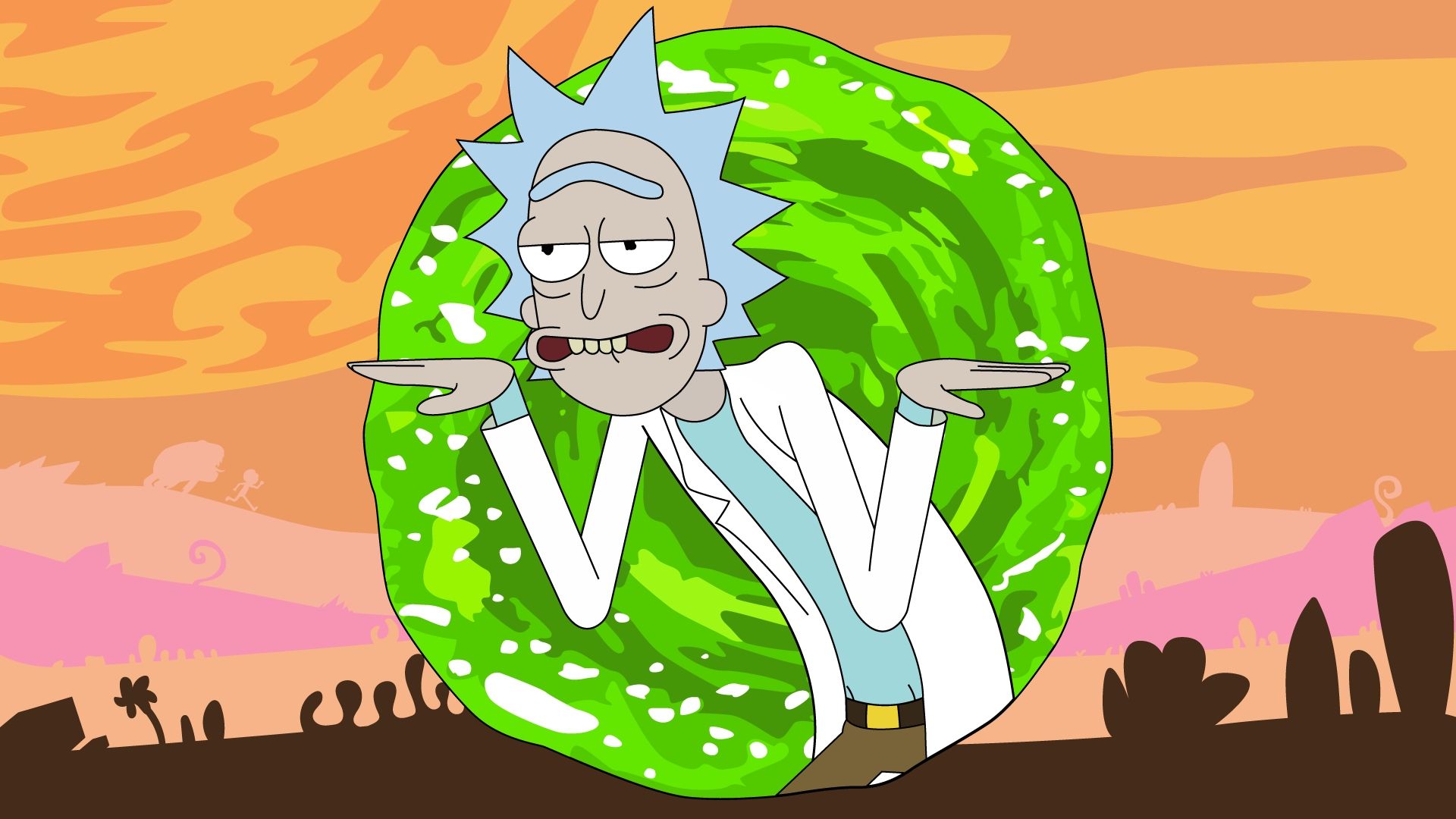 Rick and Morty scaping portal Wallpaper 4k HD ID:9235