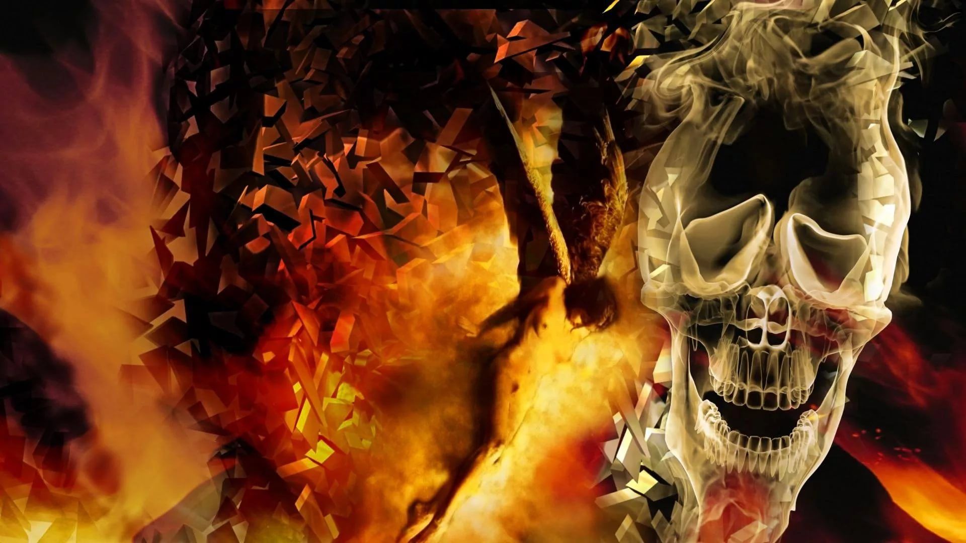 Flaming Skull HD Wallpaper