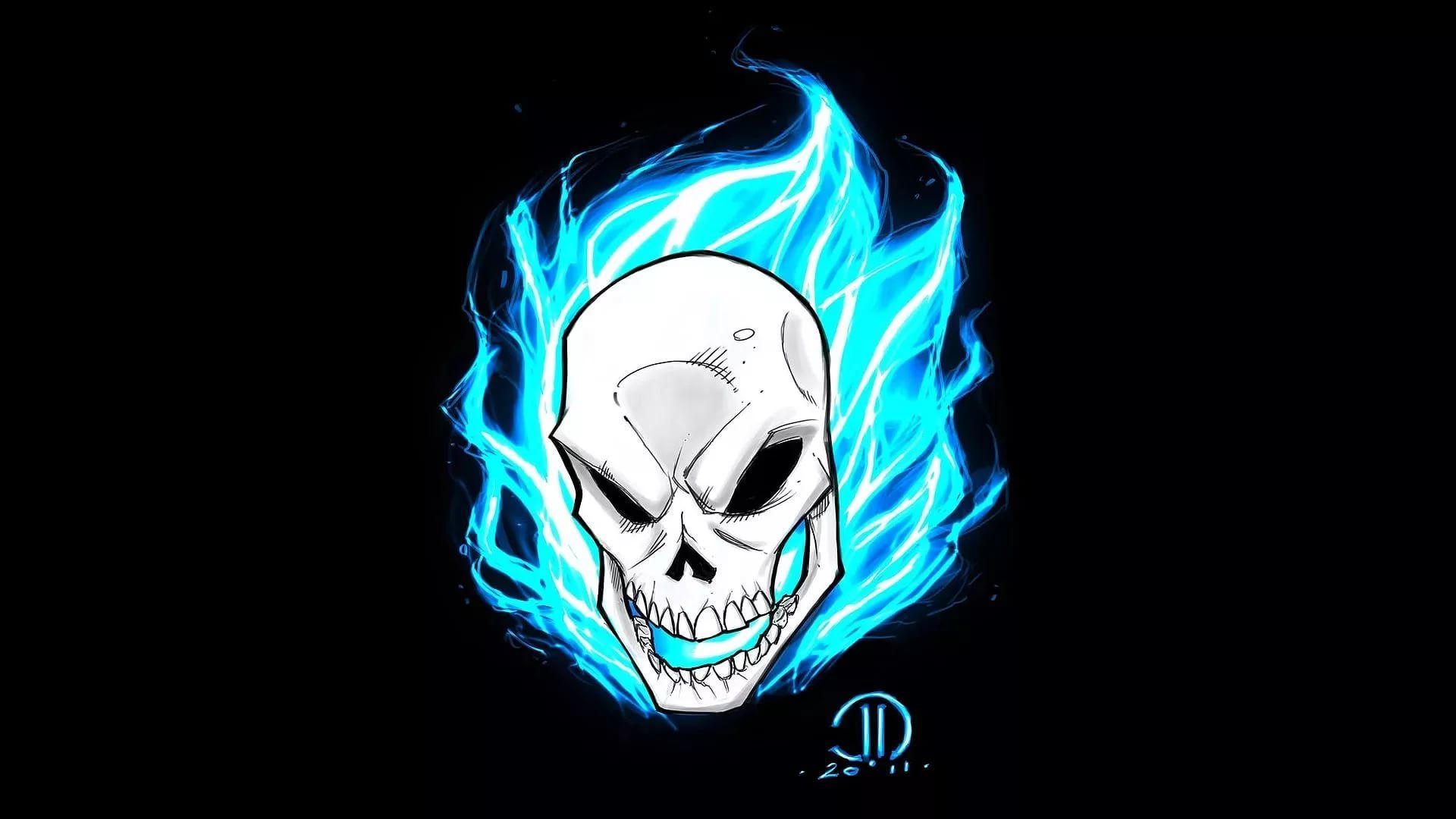 Flaming Skull 1080p Wallpaper