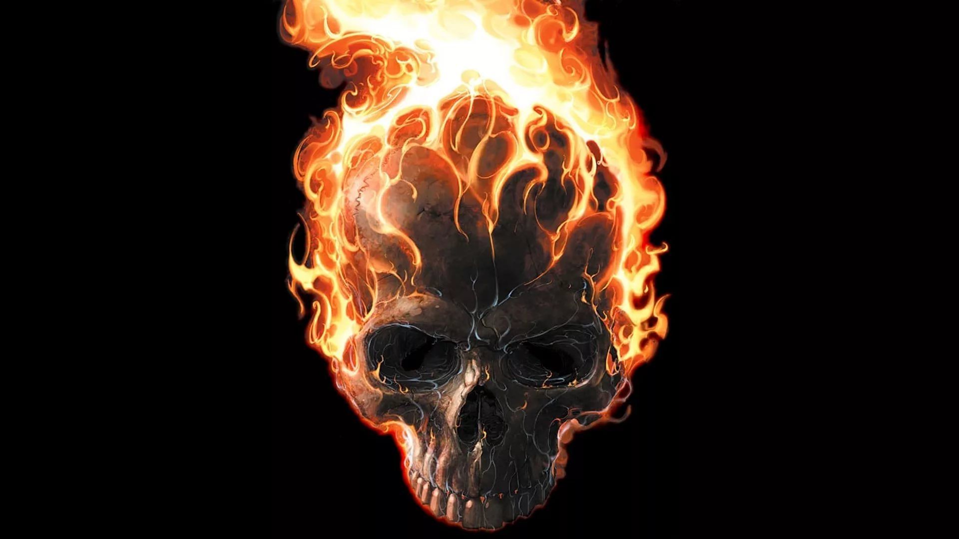 Flaming Skull screen wallpaper