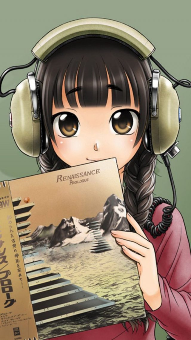 Anime Girl In Headphones Wallpaper For Iphone Plus