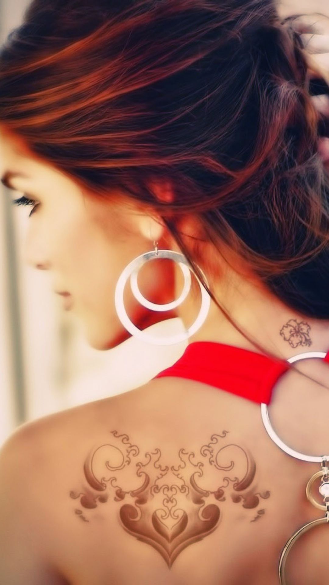 Girl With Tattoo On Her Back Wallpaper For Nokia Lumia 