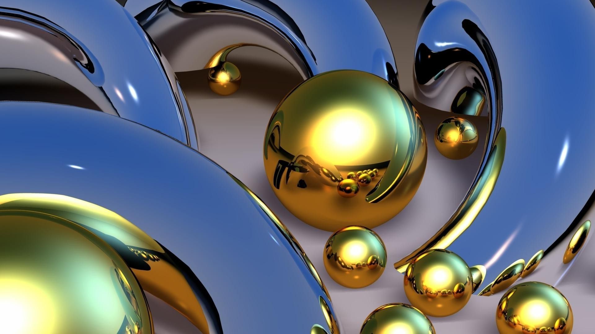 Golden Screensavers 3d Wallpaper 3d Balls 