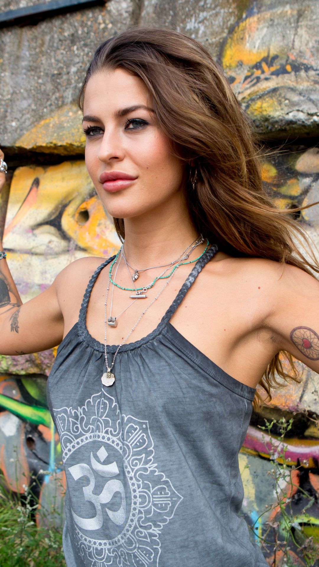 Women Mood Brunette Model Tattoo Woman Mobile Wallpaper 
