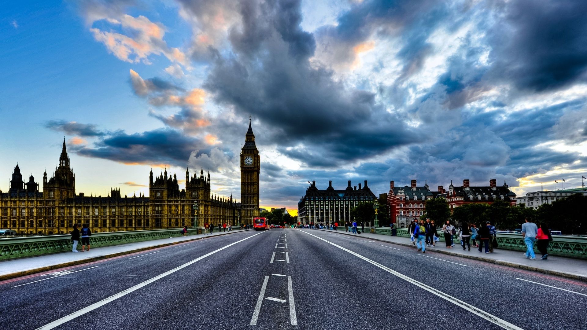 London, англия, Big Ben, England, Uk, Westminster Palace, Clouds 
