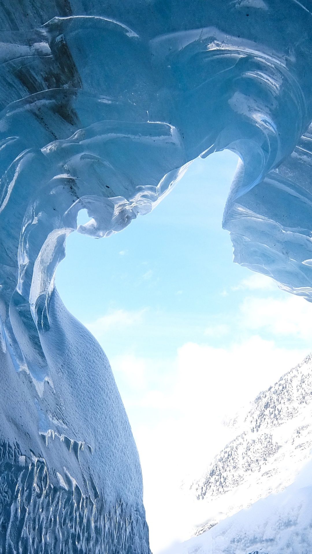 Wallpaper Ice Cave Glacier