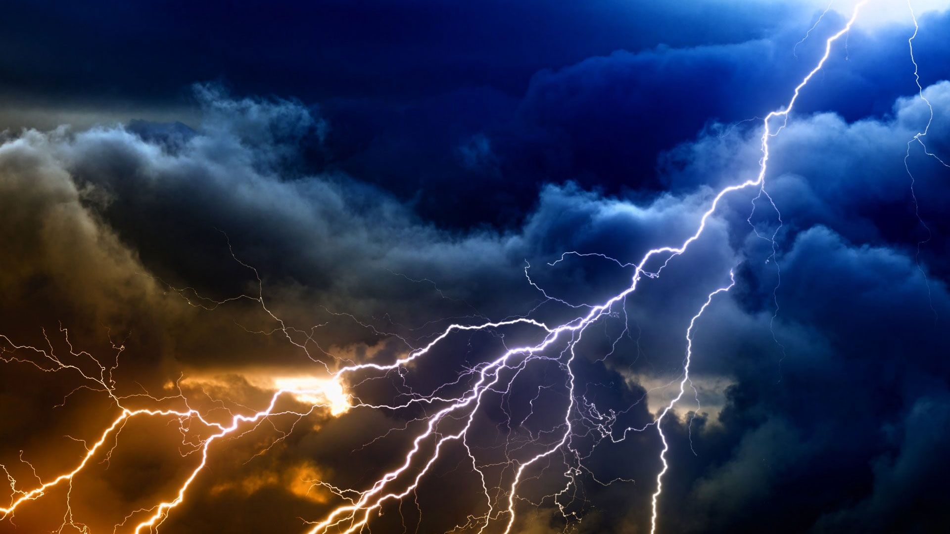 Stormy Sky With Lightning Bolts