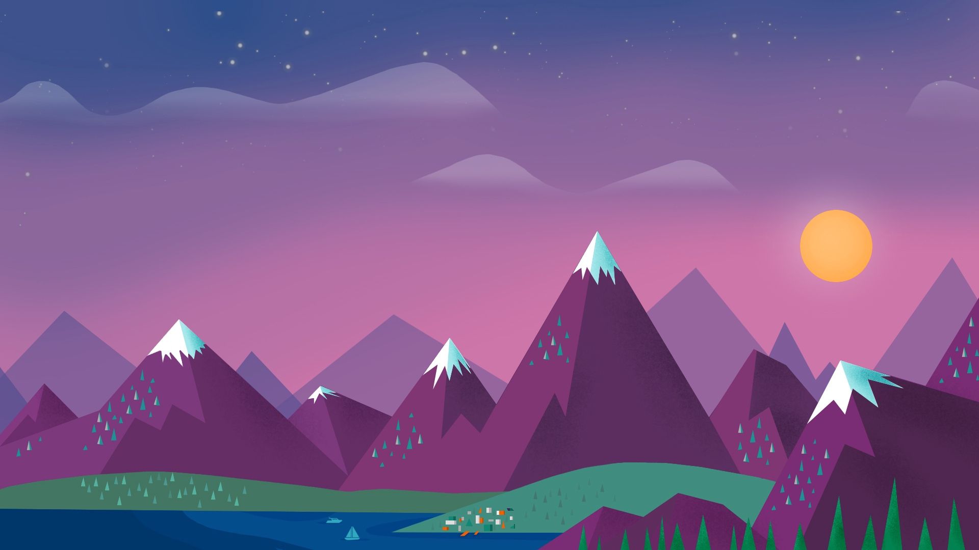 Free Mountain Vector background computer