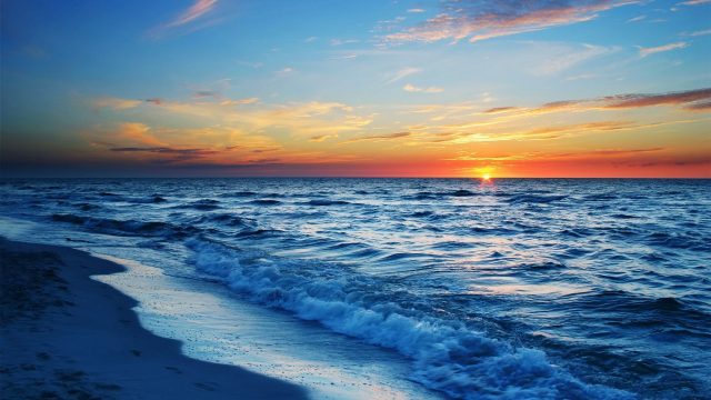 Ocean Sunset Background Wallpaper
