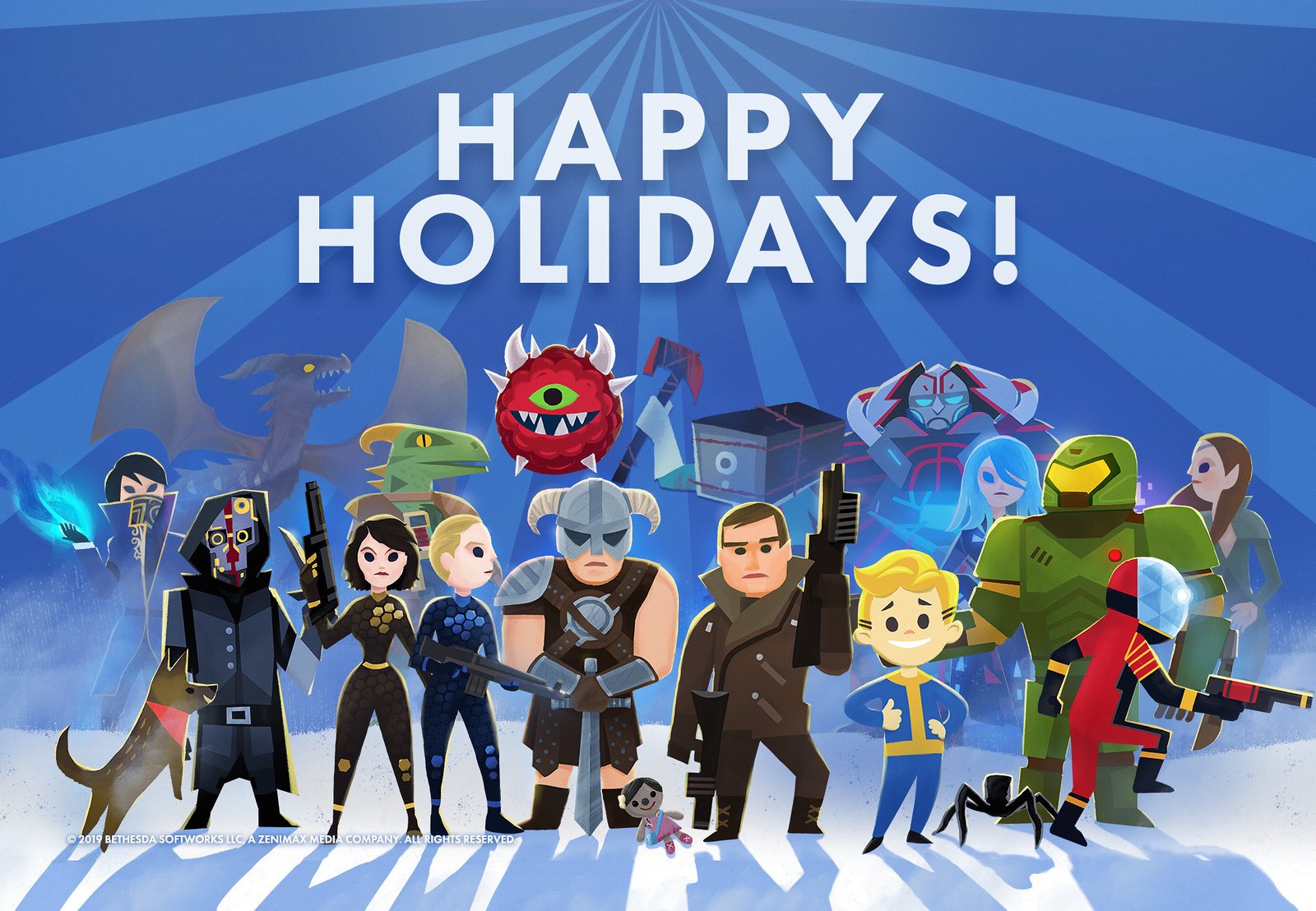 Bethesda Game Studios Happy Holidays Wallpaper