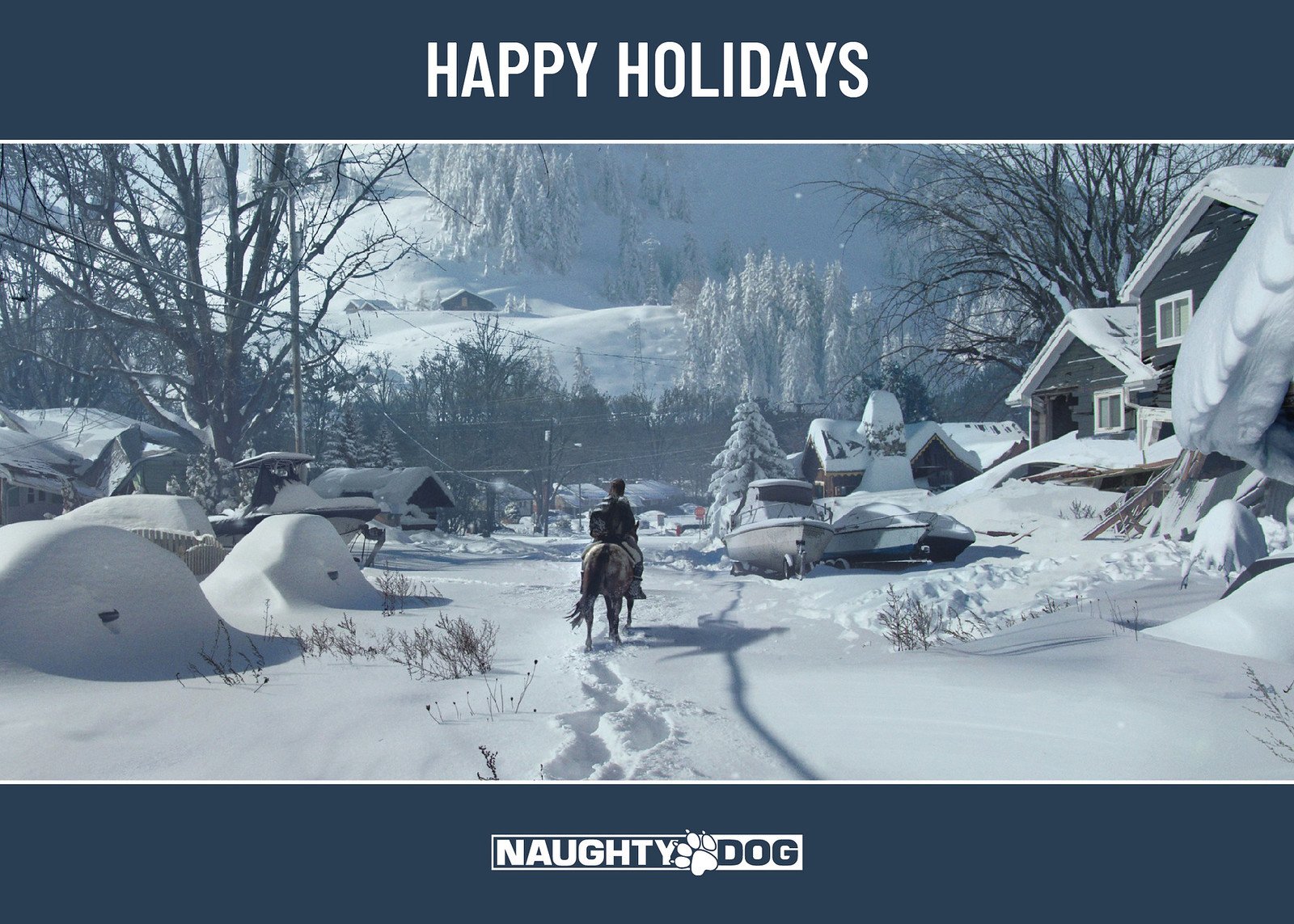 Naughty Dog​ Happy Holidays Wallpaper