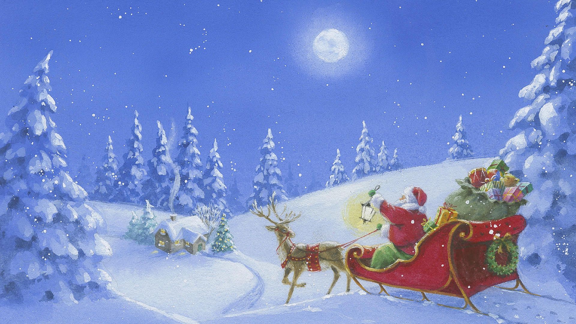 Christmas Sleigh Wallpaper Image