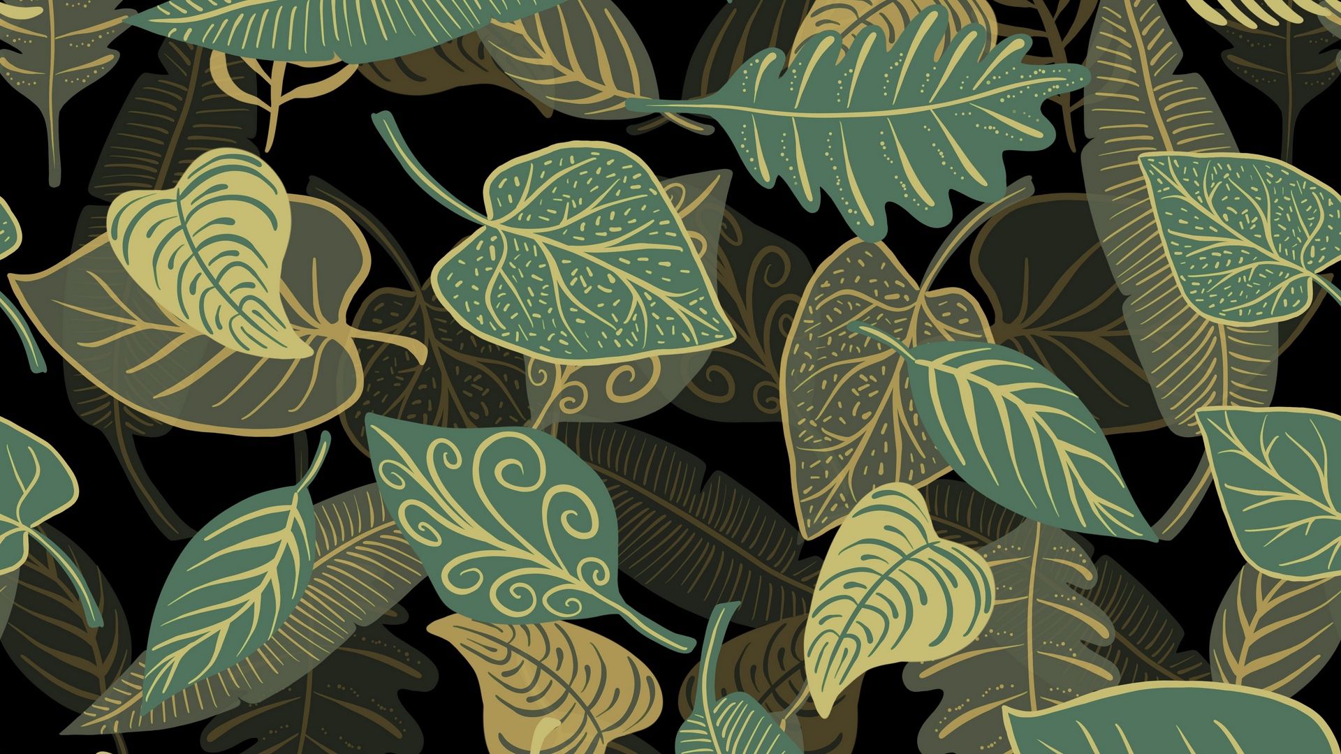 Large Scale Leaf Pattern Wallpaper - Hegregg