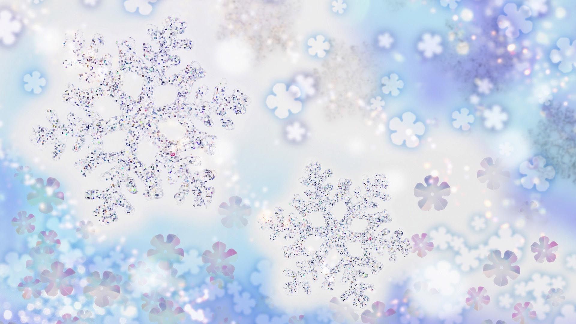 New Year With Snowflakes Free Wallpaper