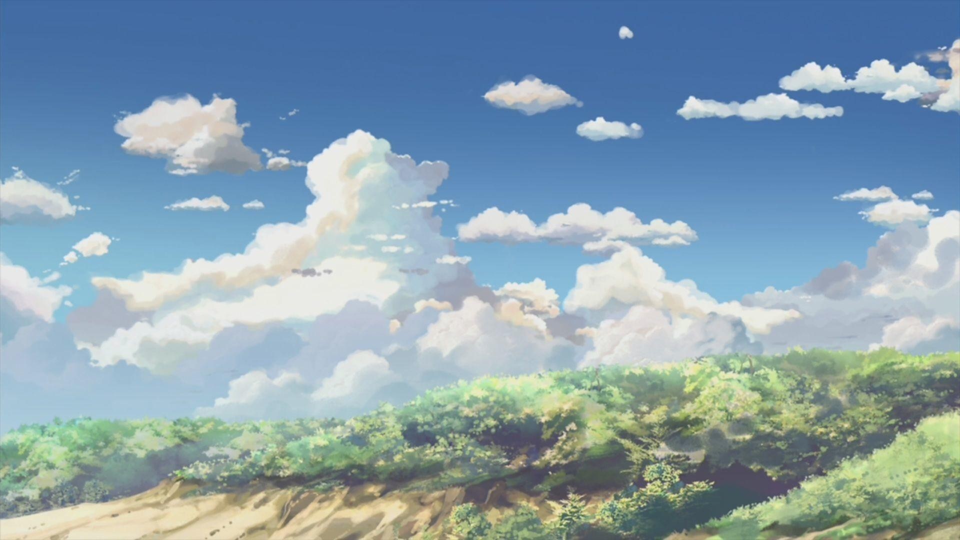 Anime clouds 1920x1080  Anime wallpaper 1920x1080 Chill wallpaper Anime  scenery wallpaper