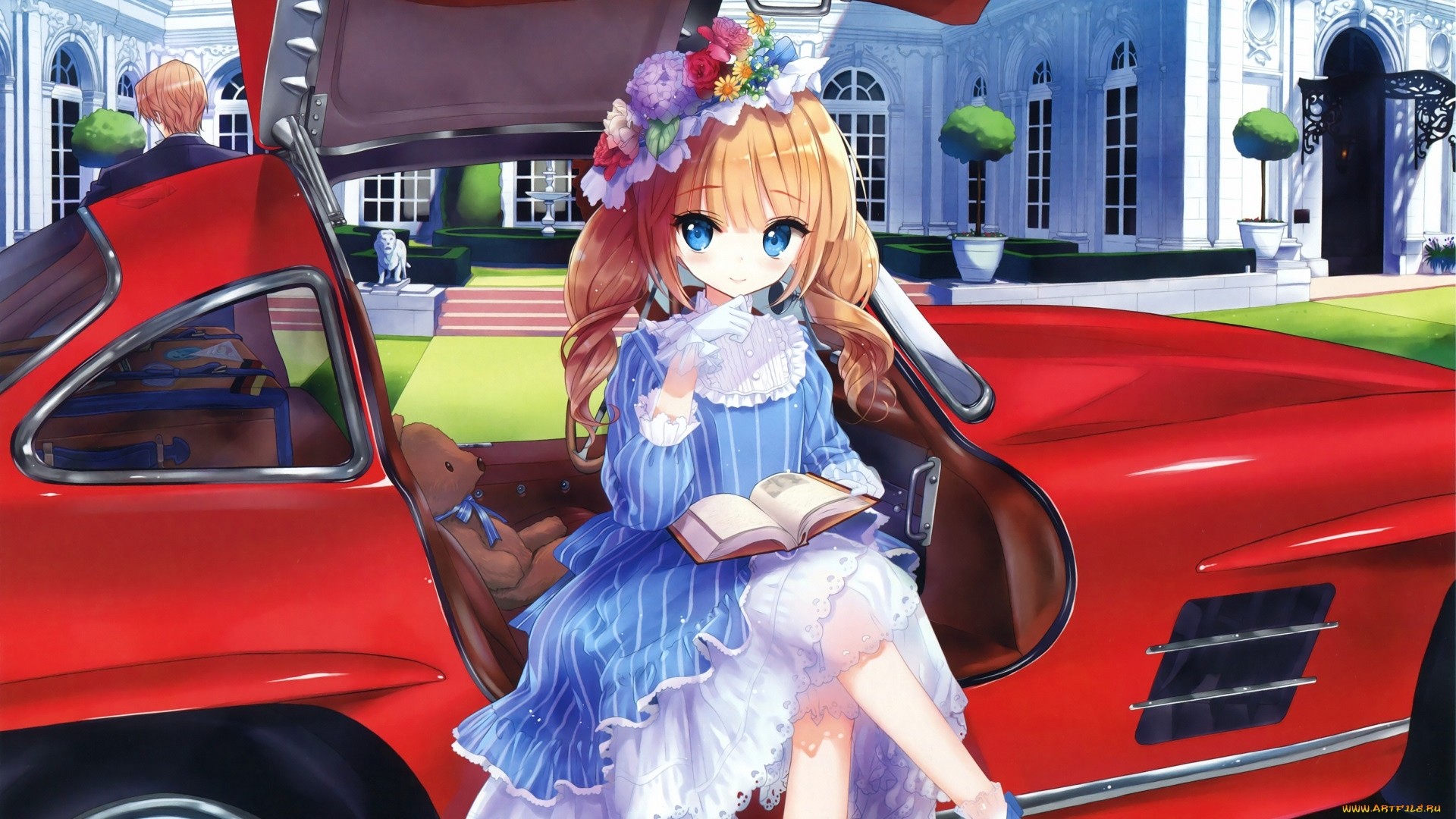 Anime Girl With Car Wallpaper Download