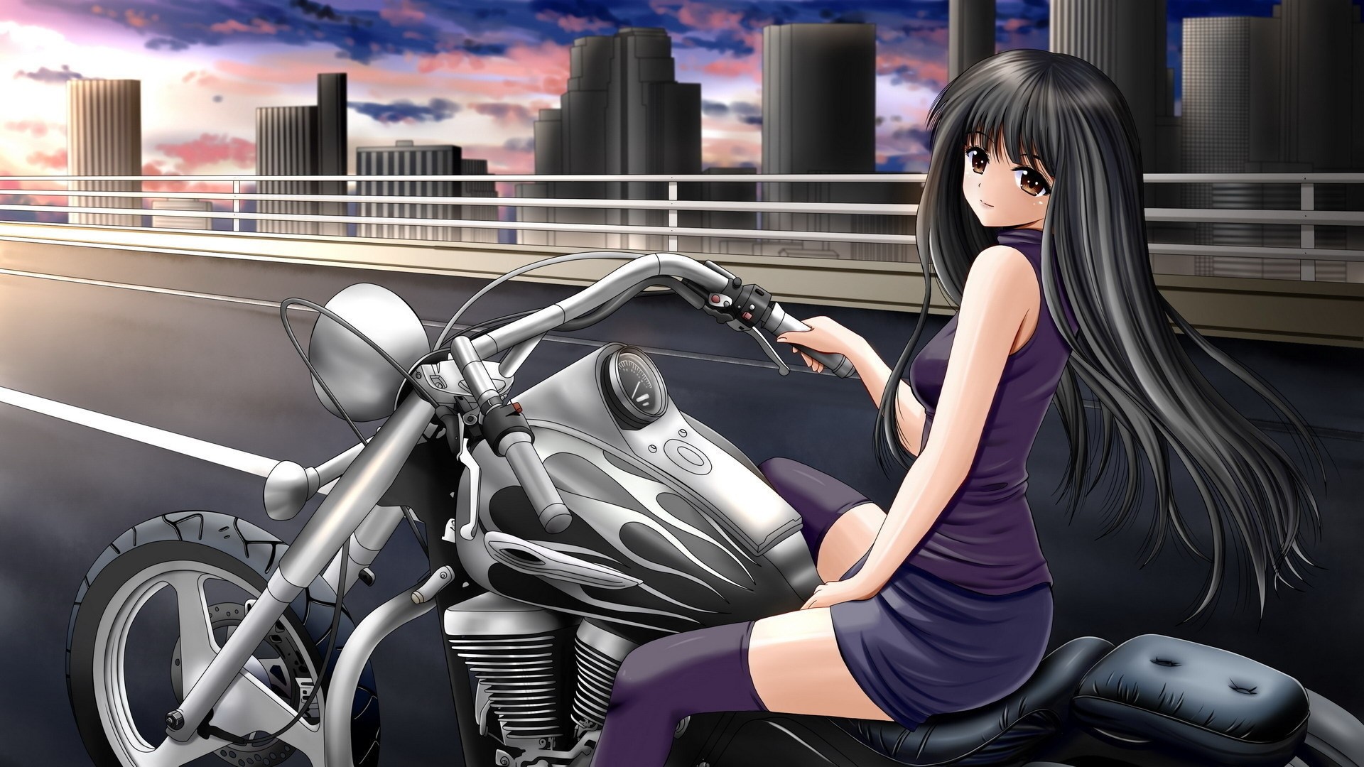 Anime Girl With Car Wallpaper For Pc