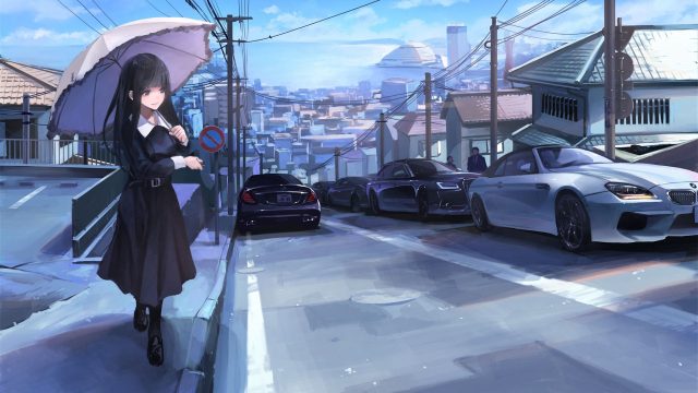 Anime Girl With Car Wallpapers Wallpaperboat