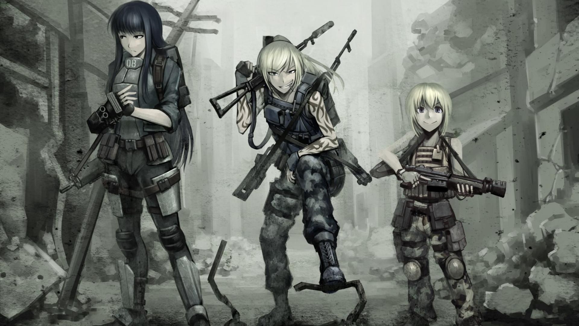 Anime Girls With Guns Wallpaper Free Download