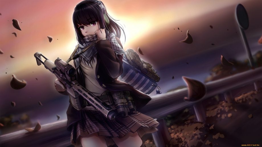 28 Anime Girls with Guns Wallpapers - Wallpaperboat