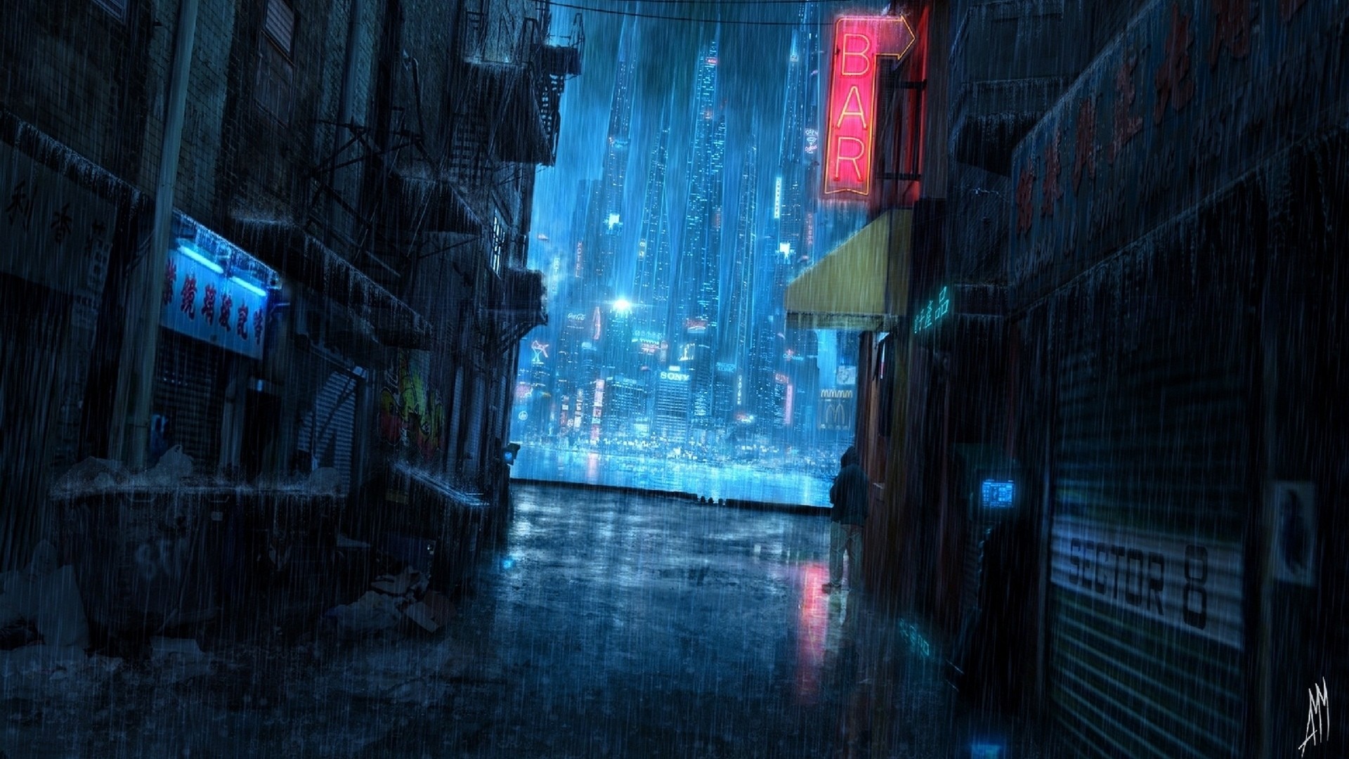 Anime Rain HD Wallpaper