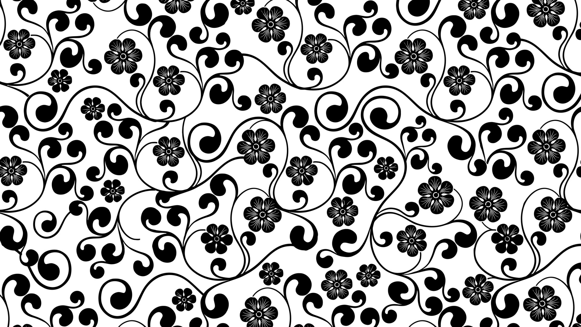 Black And White Floral Wallpaper and Background