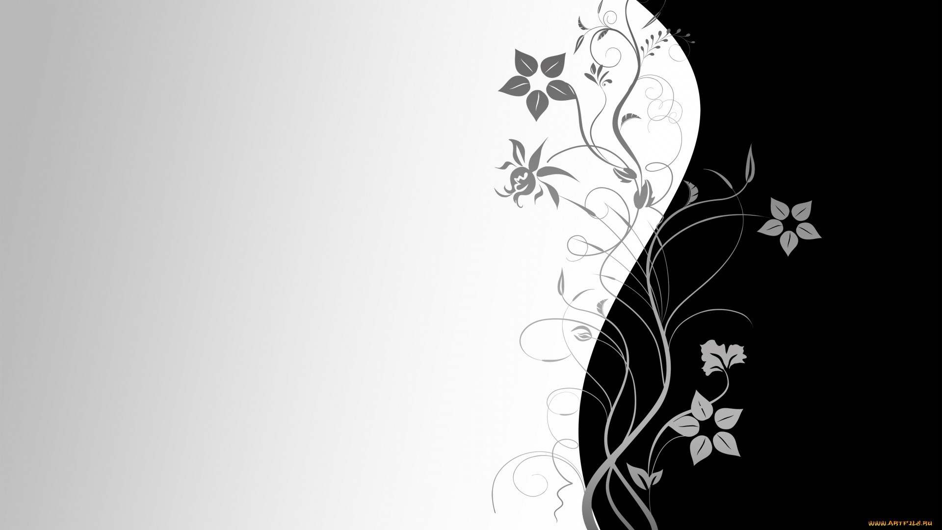 Black And White Floral Wallpaper