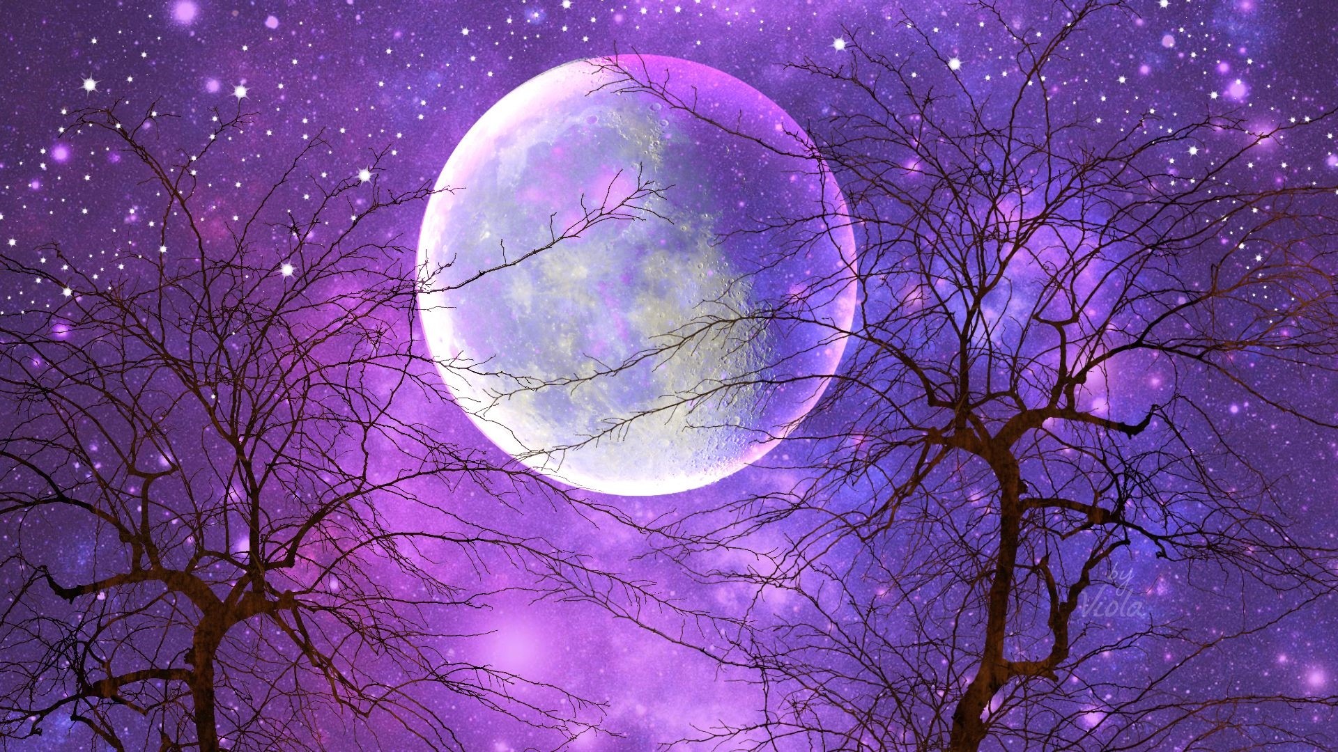 Moon And Stars Desktop wallpaper