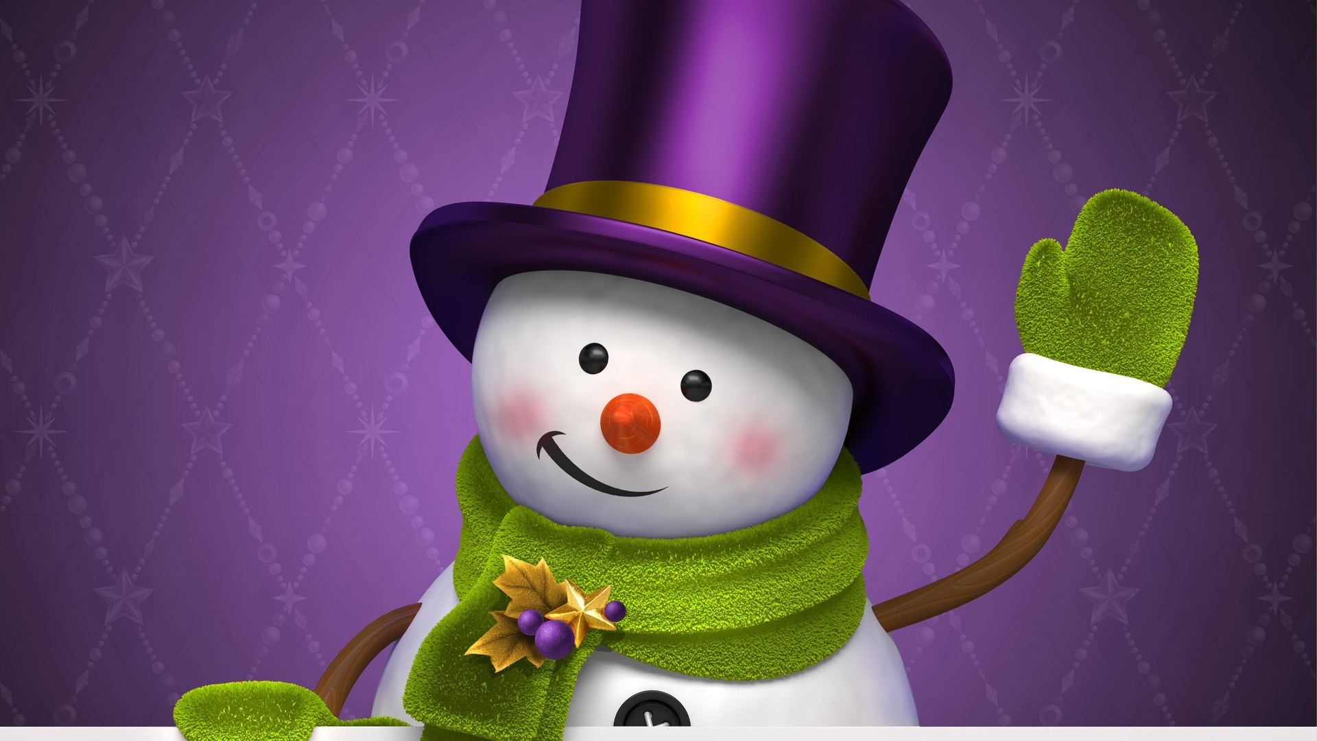 Snowman Full HD Wallpaper