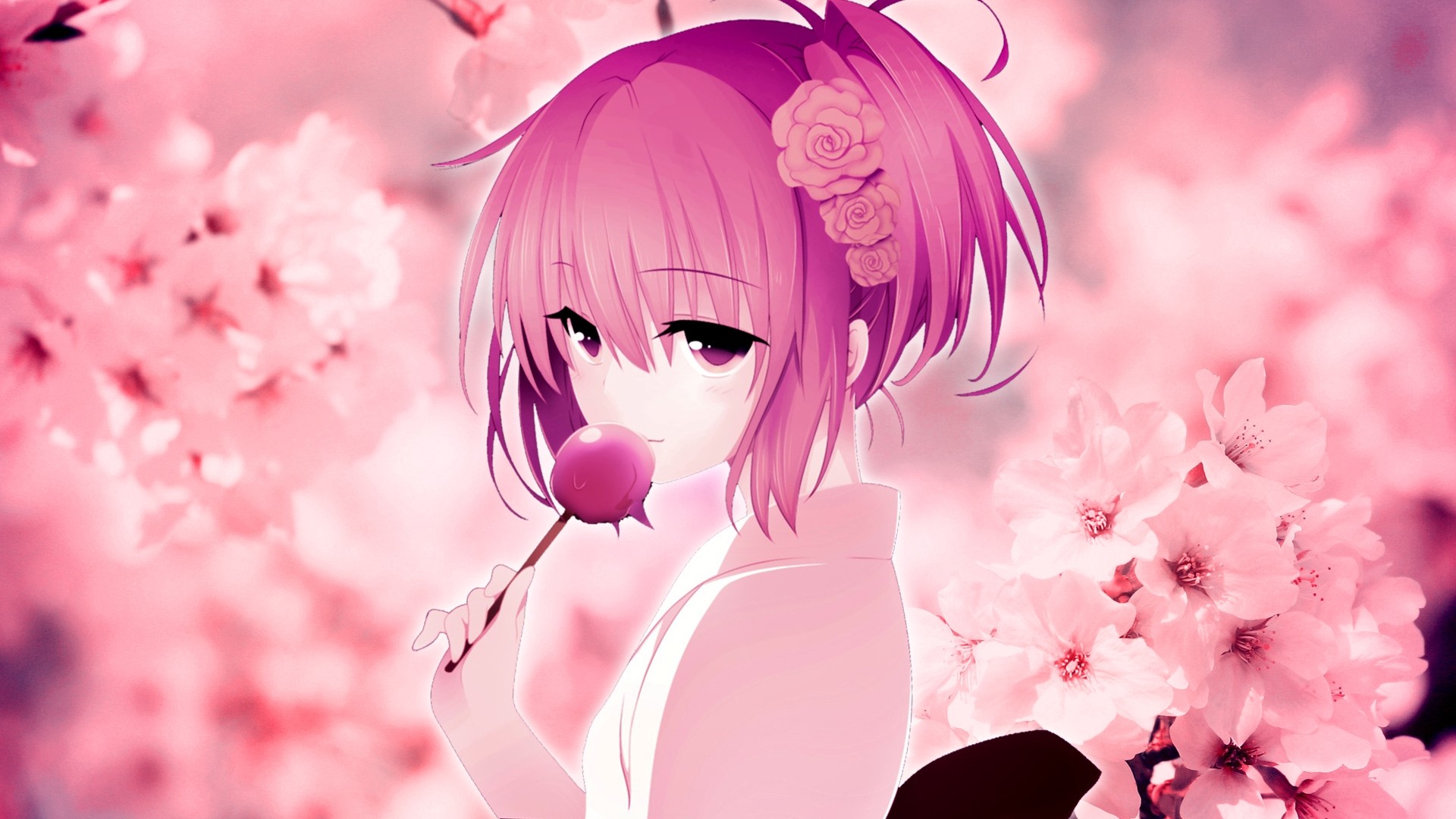 Pink Hair Anime Girl PC Wallpaper