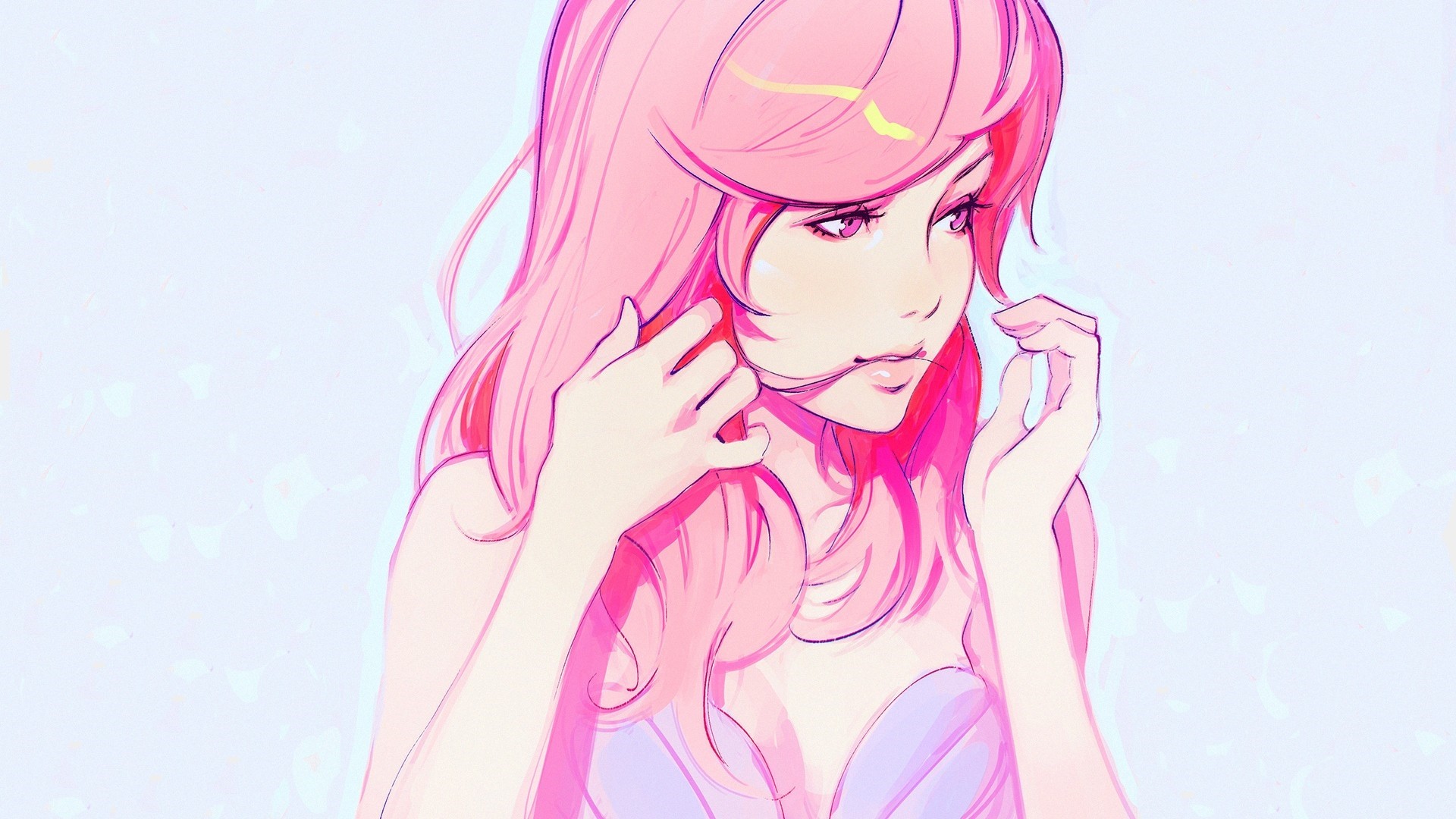 Pink Hair Anime Girl Wallpaper theme