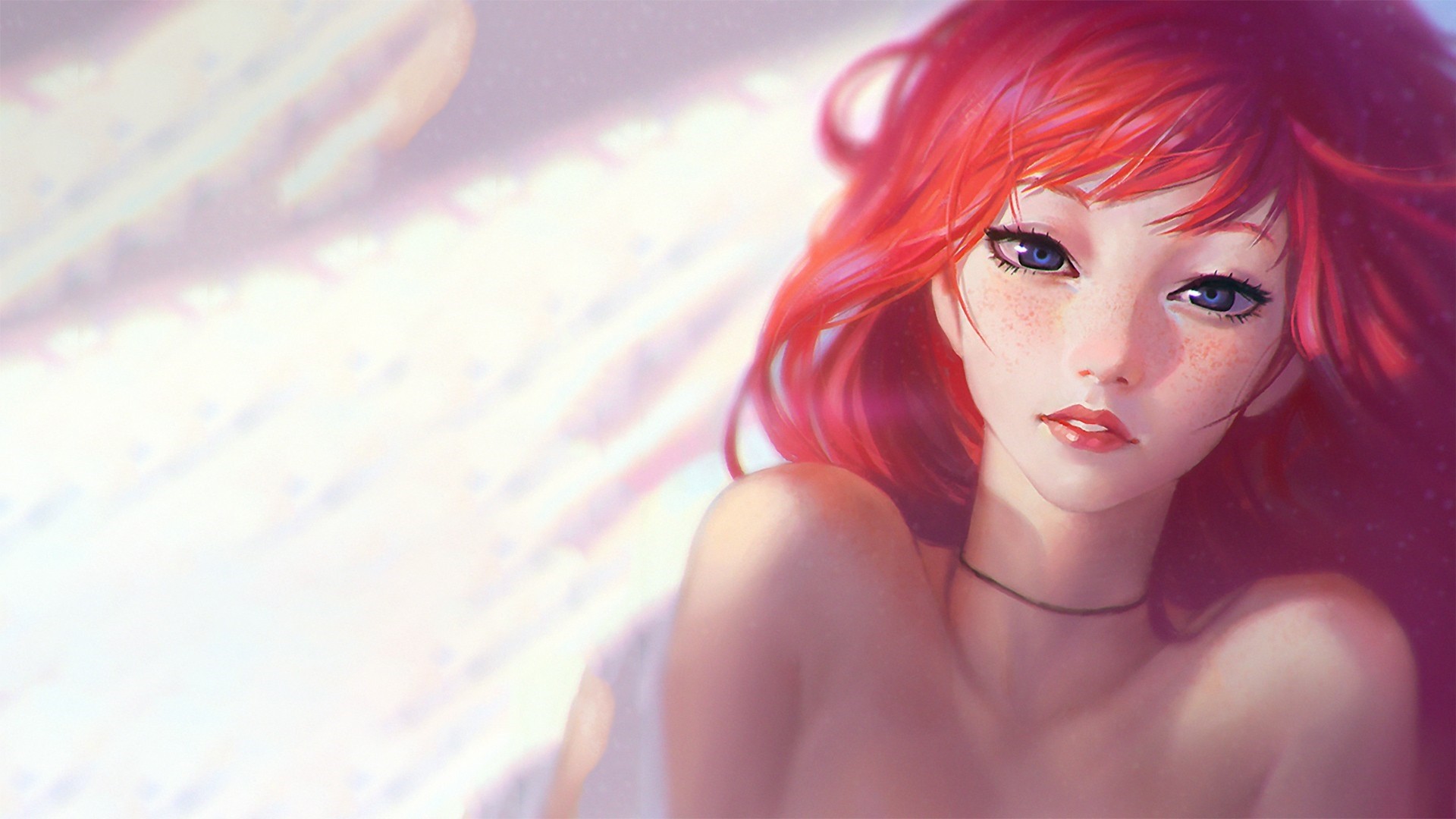 Red Hair Anime Girl Wallpaper for pc