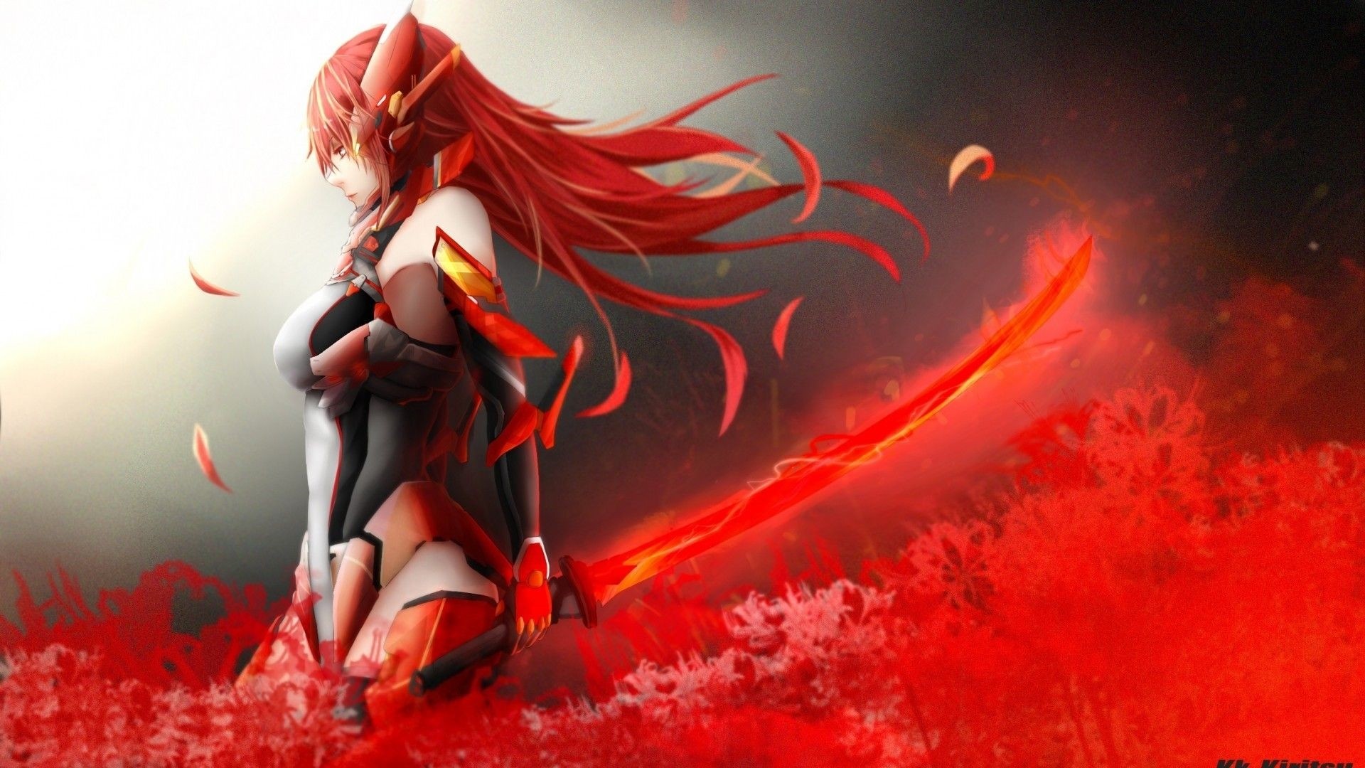 Red Hair Anime Girl Download Wallpaper