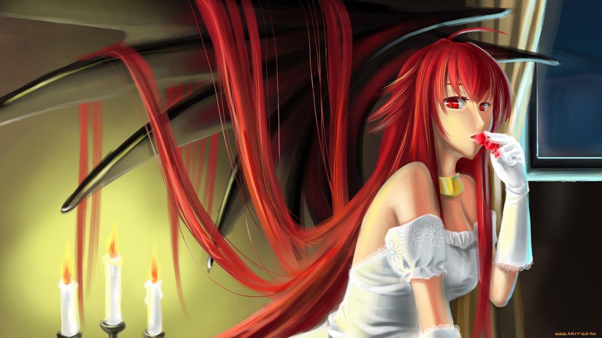 Red Hair Anime Girl wallpaper
