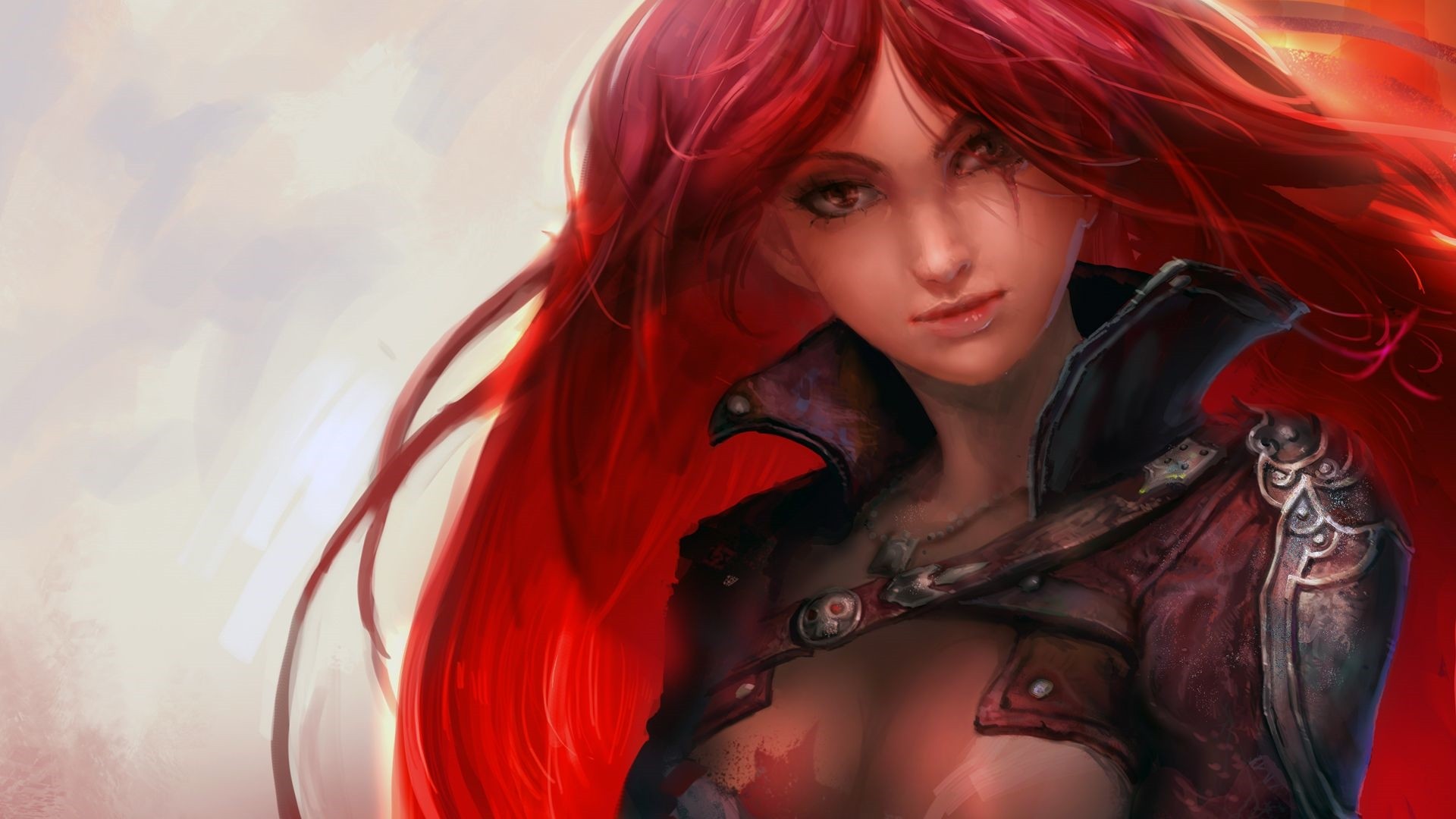 Red Hair Anime Girl HD Download