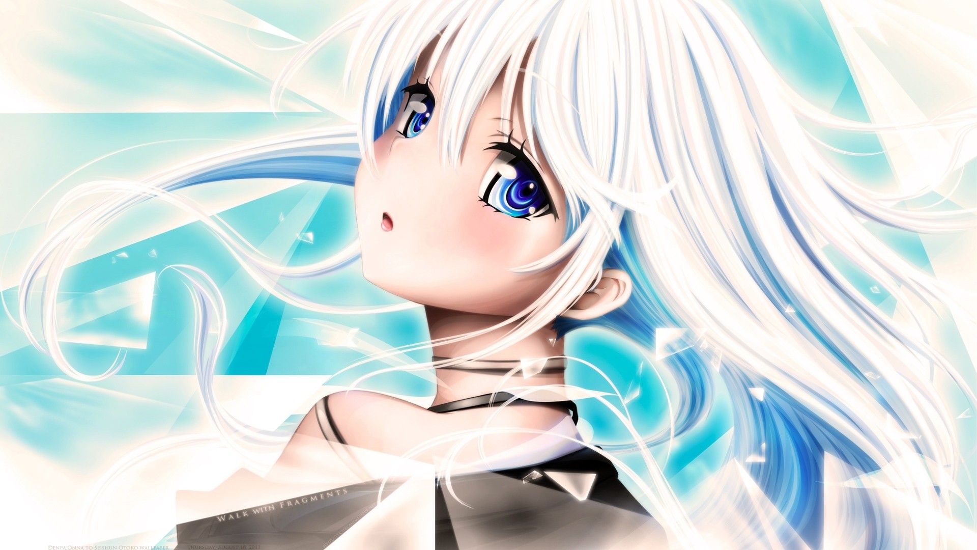 White Hair Anime Girl Desktop wallpaper