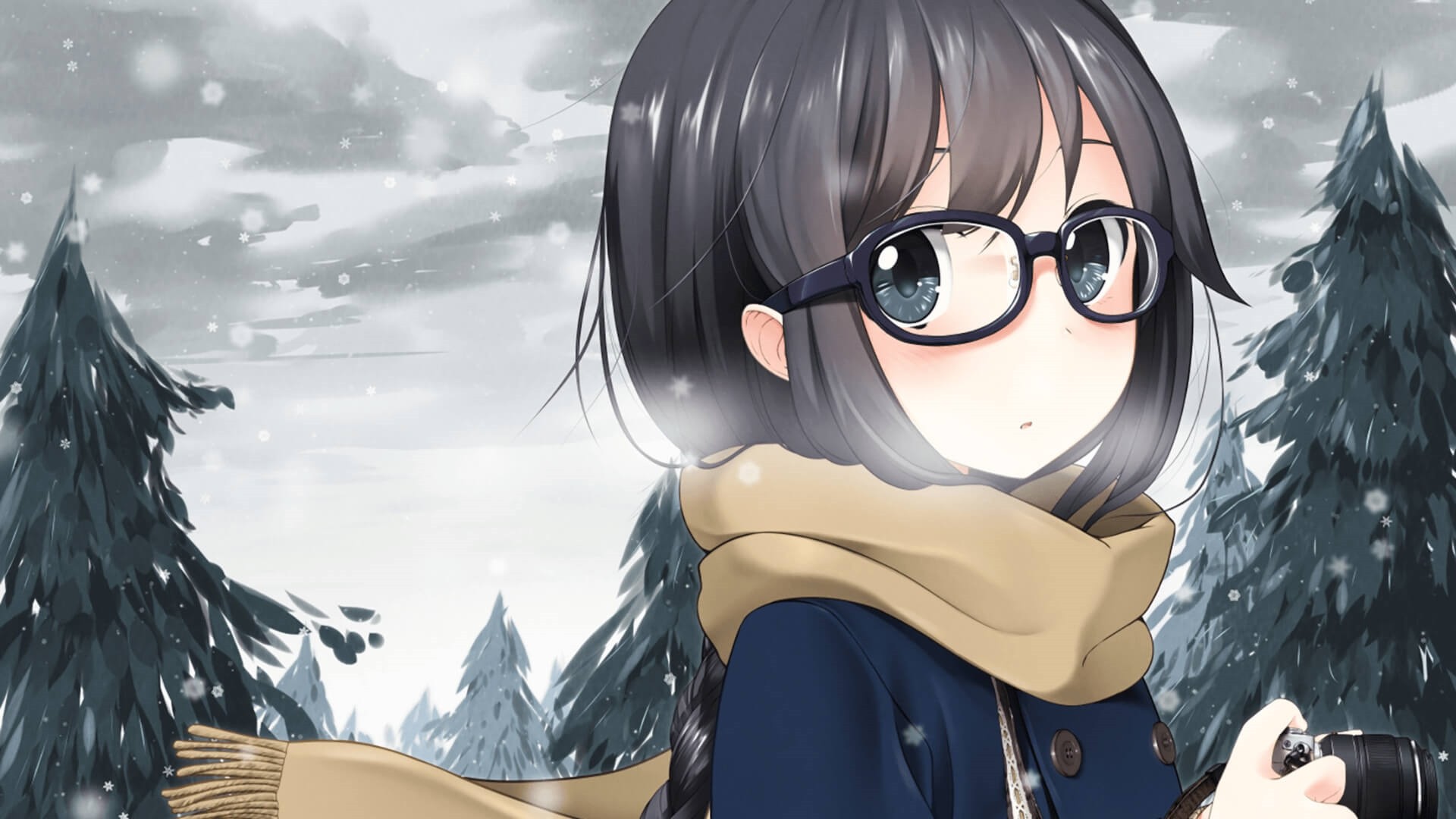 Anime Girl With Glasses wallpaper photo hd