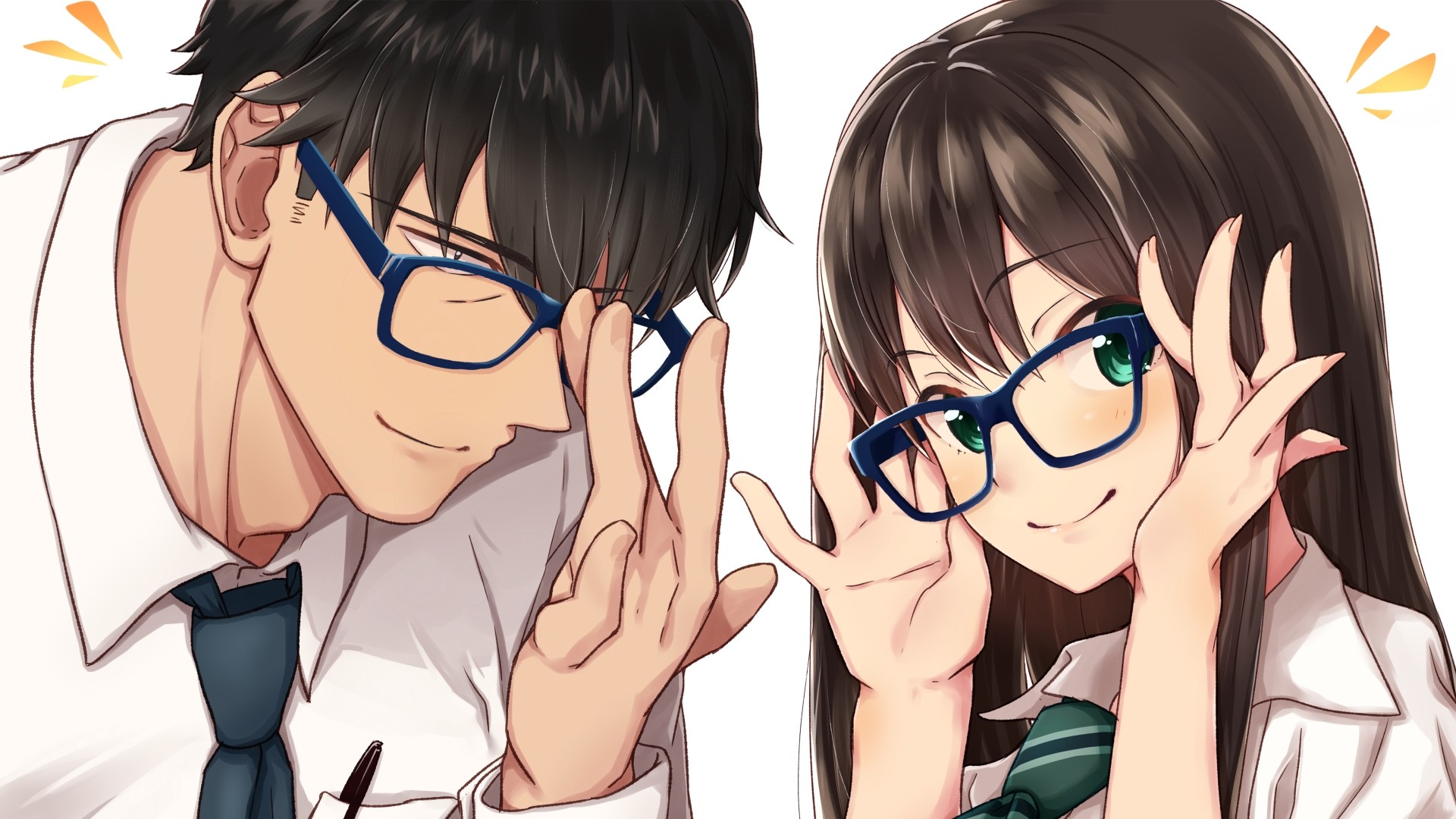 Anime Girl With Glasses a wallpaper