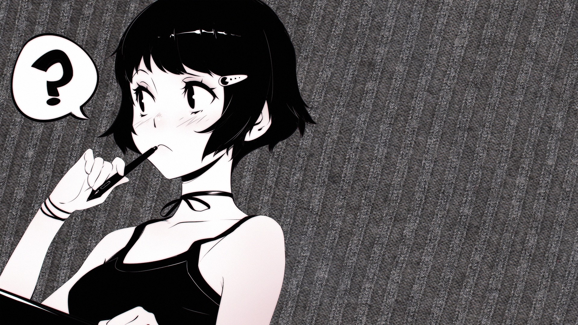 Anime Black And White wallpaper