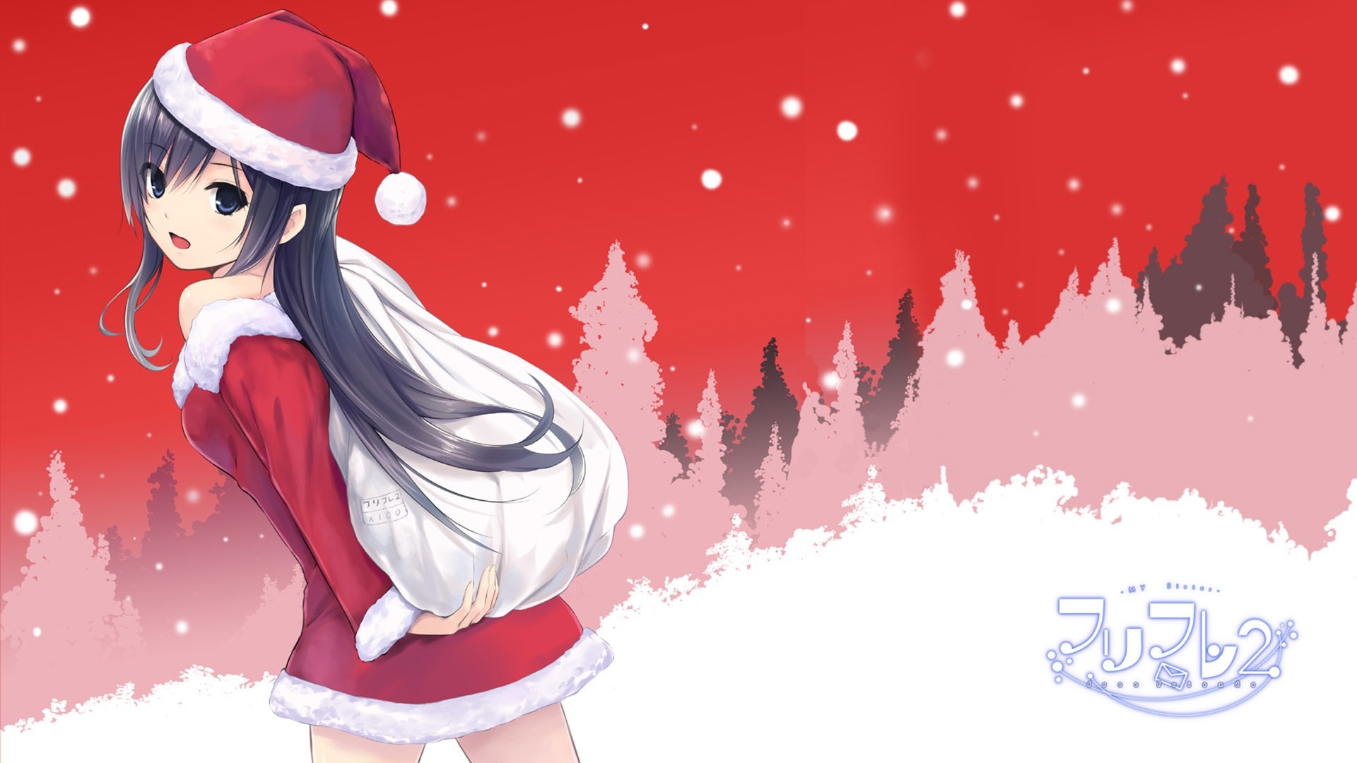 Christmas Anime Girl Free Wallpaper