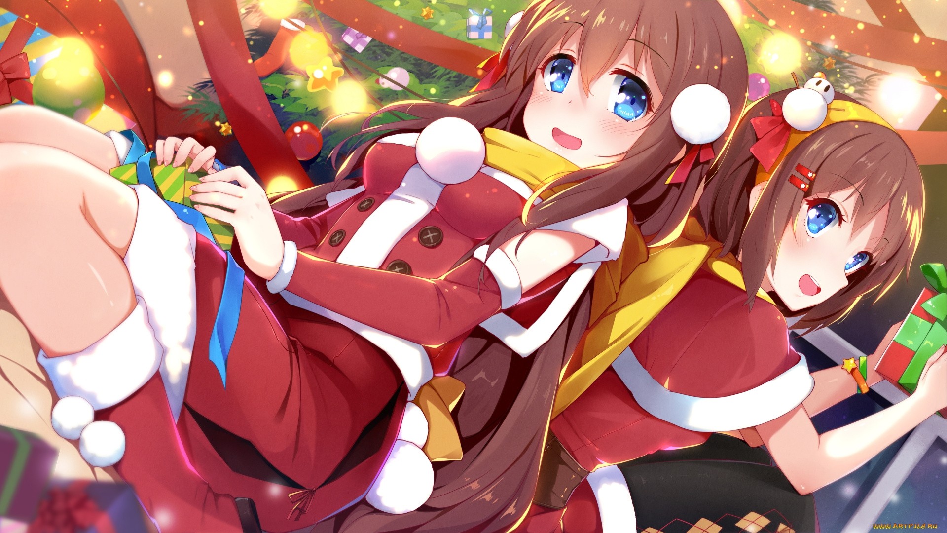 Christmas Anime Girl Wallpaper theme