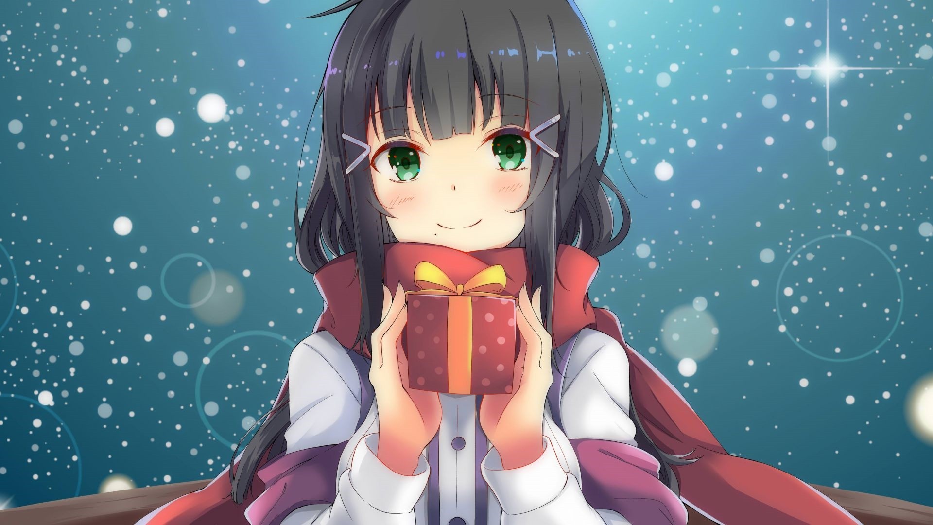 Christmas Anime Girl Free Wallpaper