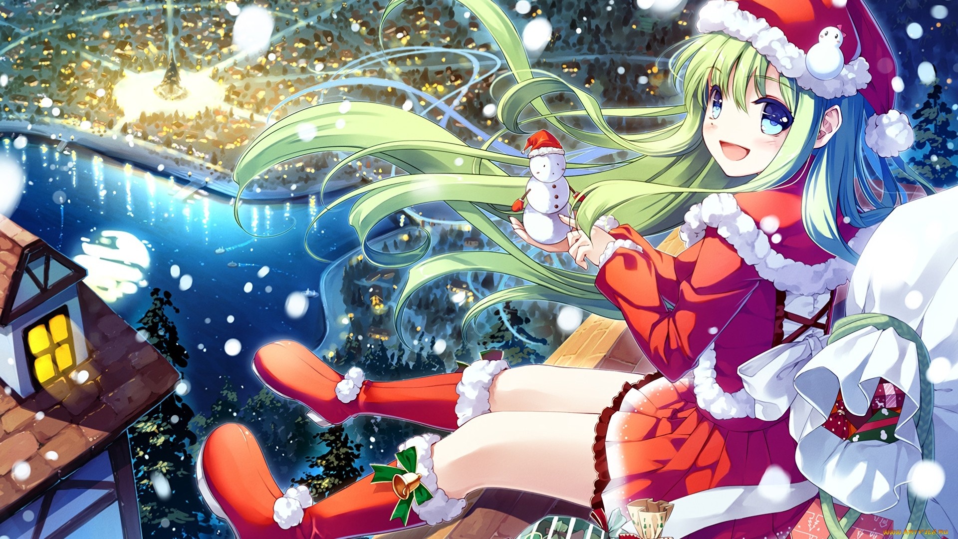 Christmas Anime Girl Desktop wallpaper
