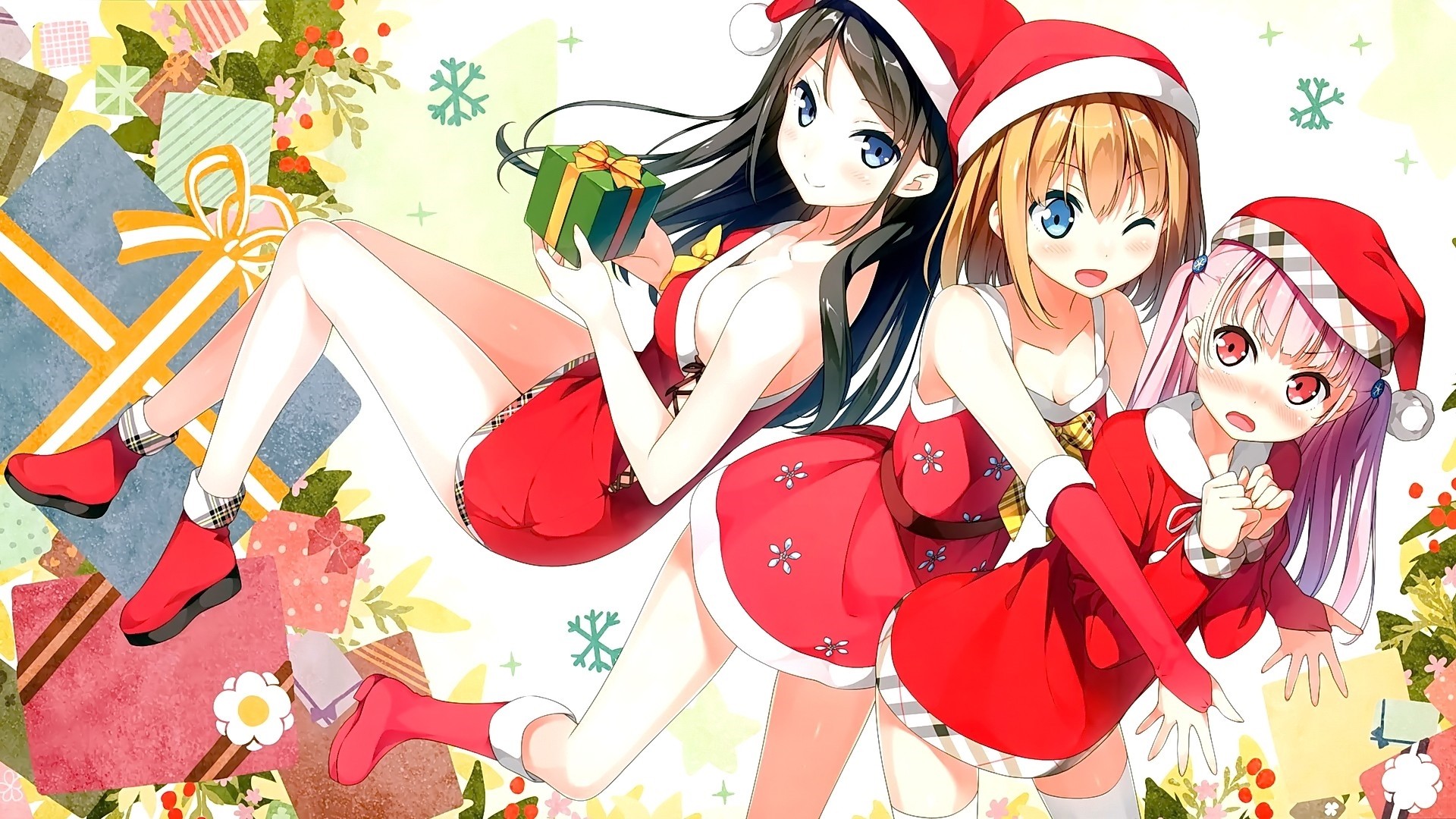 Christmas Anime Girl Background
