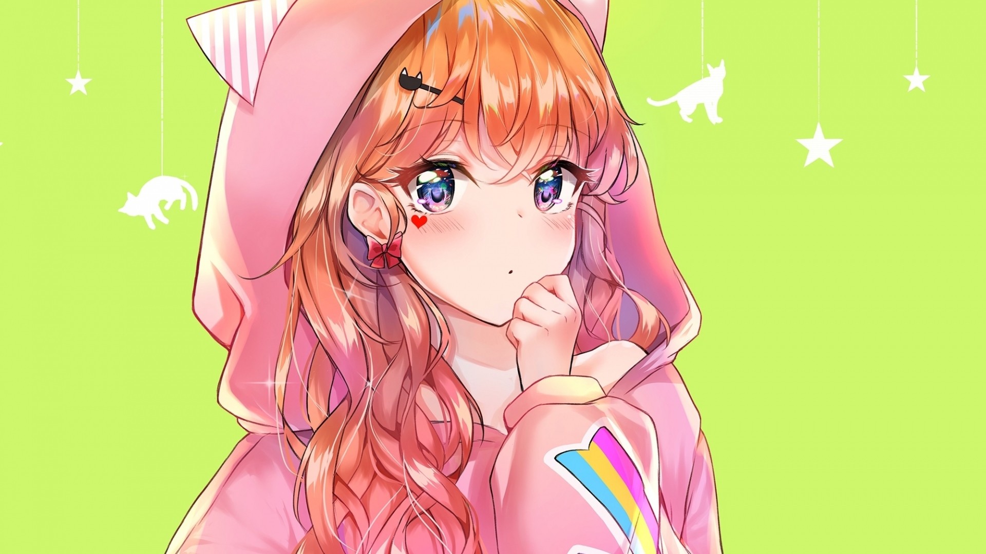 Hoodie Cute Anime Girl Wallpaper