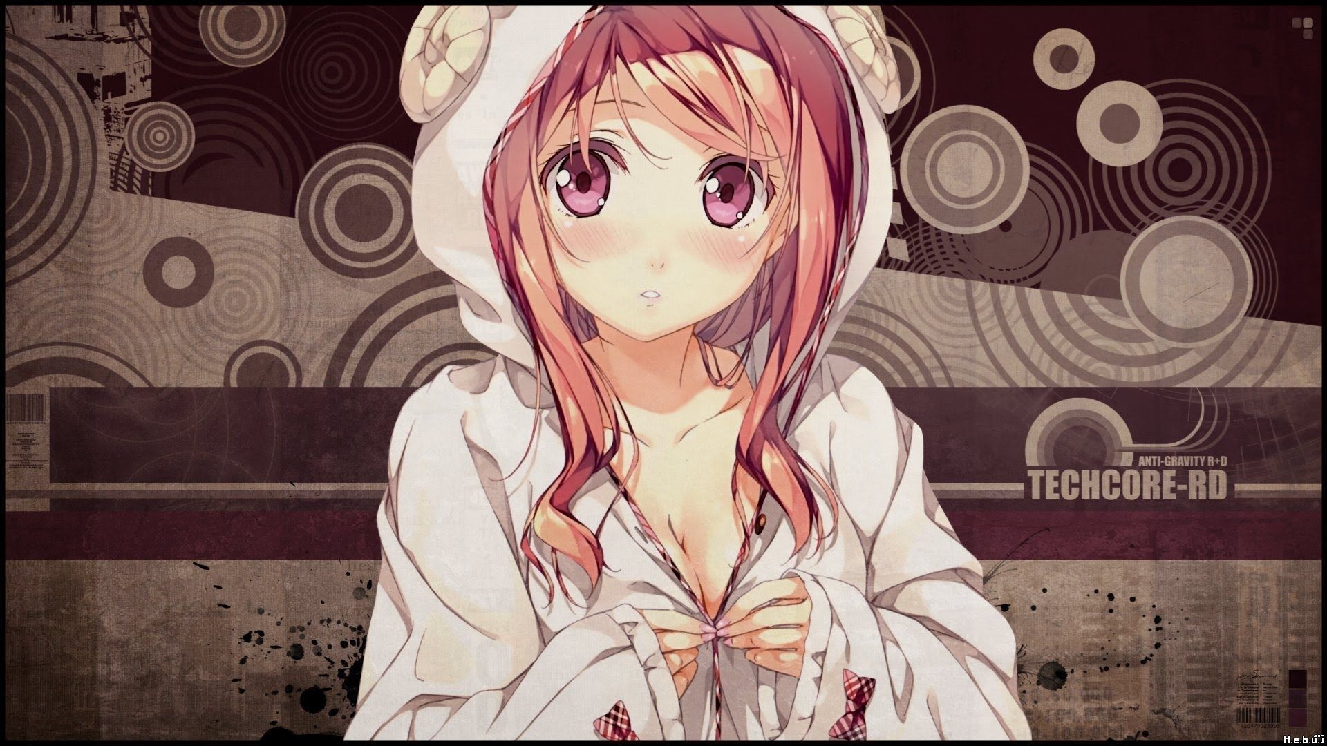 Hoodie Cute Anime Girl hd desktop wallpaper