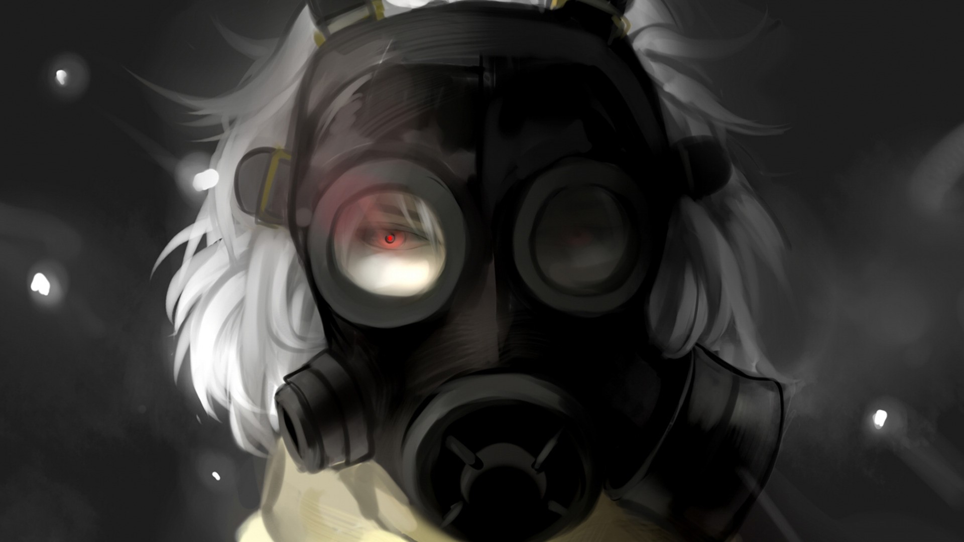 Anime Girl With Gas Mask a wallpaper