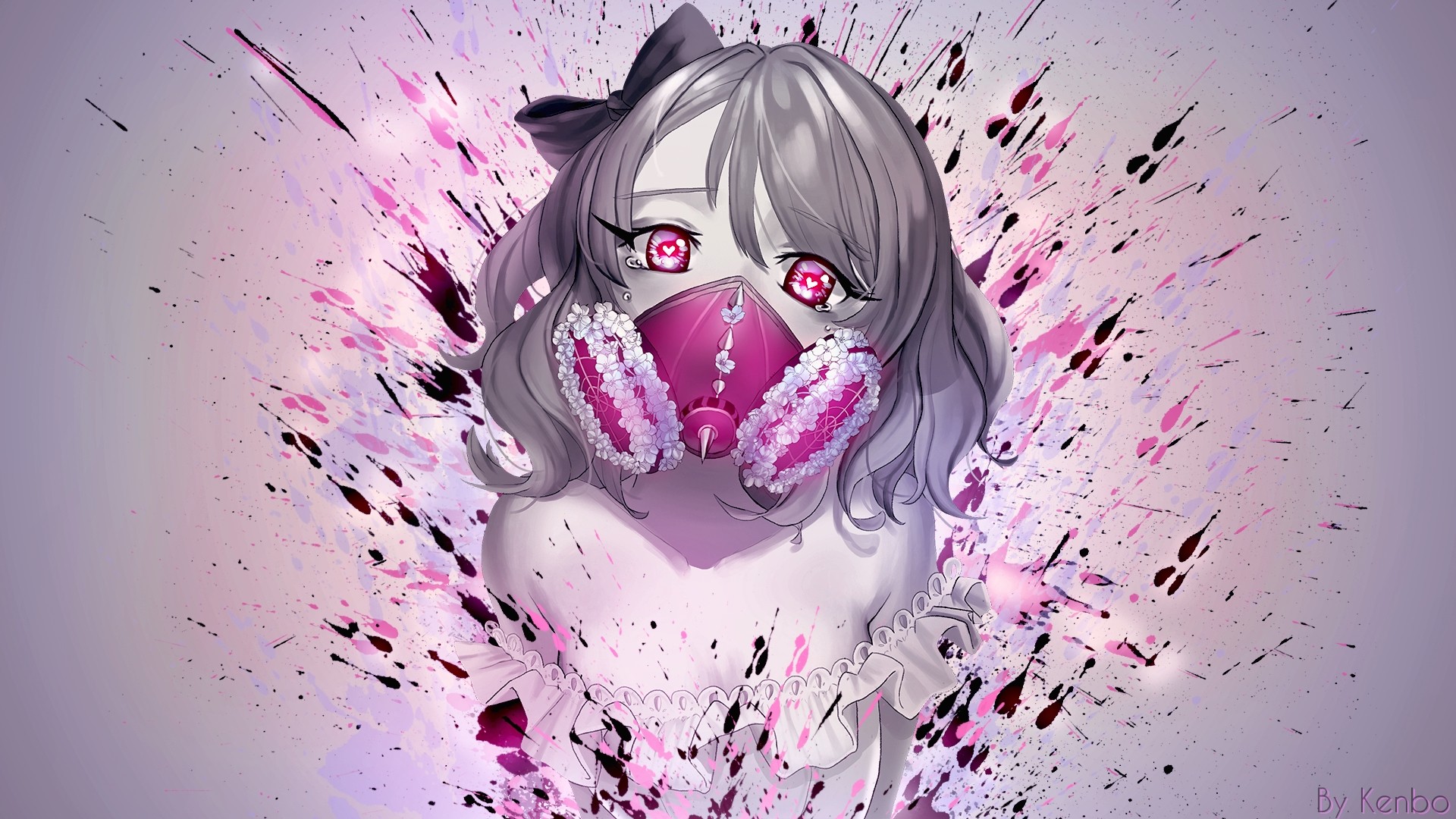 Anime Girl With Gas Mask Wallpaper image hd