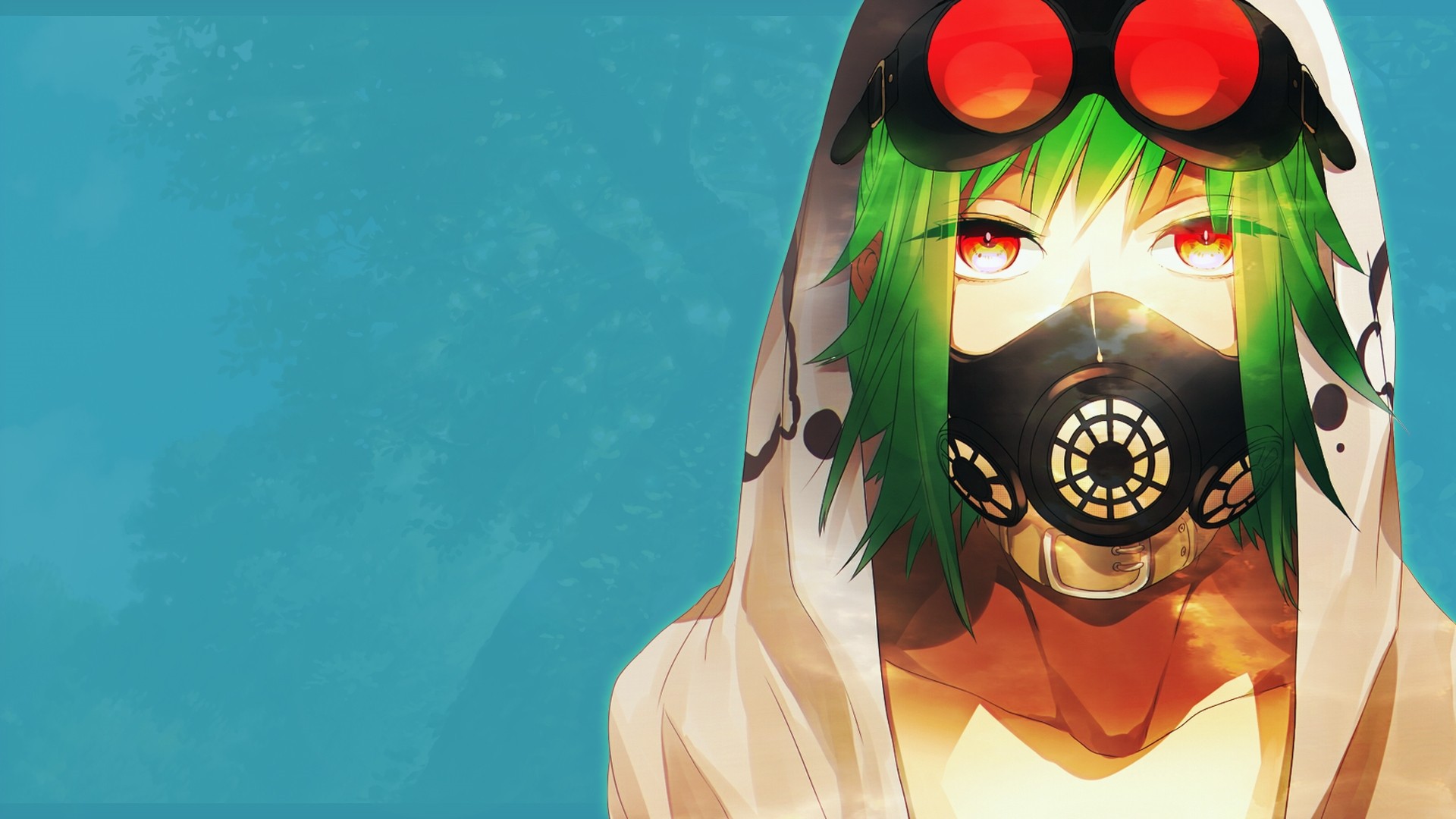 Anime Girl With Gas Mask Wallpaper